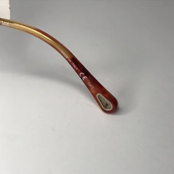 New authentic💯- CHLOE CH0024S 002 Round Gold Pink Grey 60 mm Women's Sunglasses - Picture 13 of 14